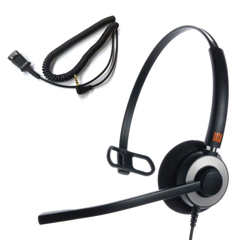 IPD Phone Headset 2.5mm with Microphone Noise Cancelling for Office and Call Center Corded IPH-160 monaural- Compatible with Ciso SPA,Polycom 320,321,330 and Other Cordless Phones - Image 1